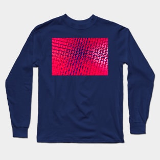 Binary Numbers, Computer Talk, Red And Blue Long Sleeve T-Shirt